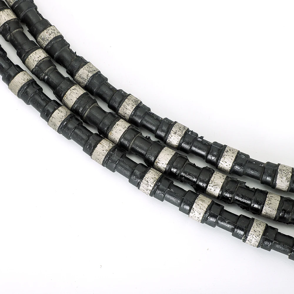 10 Meters Diamond Rubber Beaded Wire Saw For Granite Marble Mining Cutting Reinforced Stone Wire Saw Blade Abrasive Tools