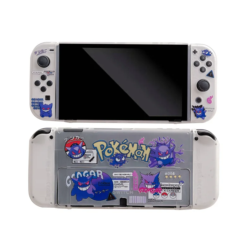 Anime Pokemon Pikachu Gengar Soft Case for Nintendo Switch OLED Game Console Controller Gaming Accessories protective Split case