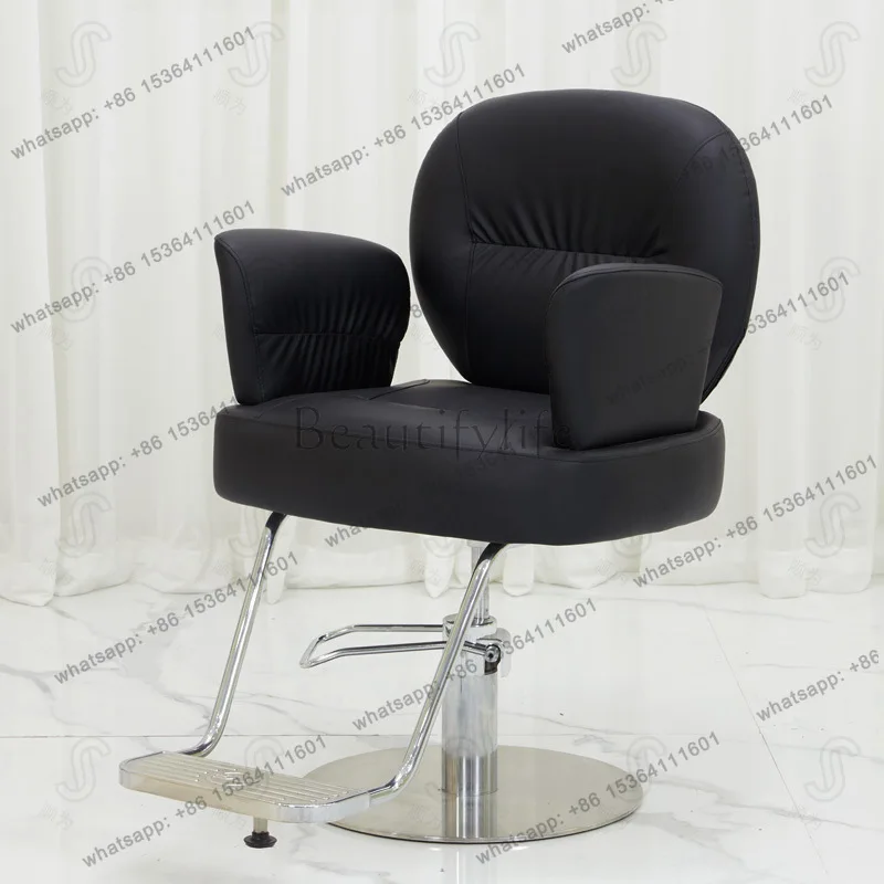 Factory Direct Sales Barber Shop Chair Stainless Steel Rotatable Hair Salon Lifting Seat