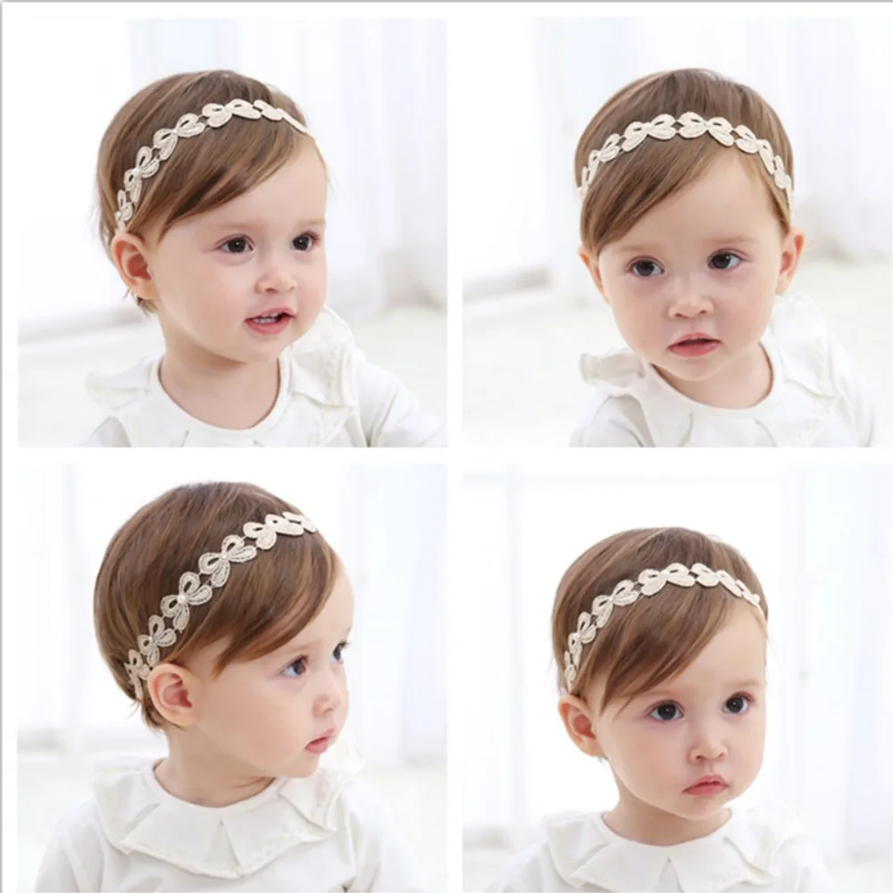 New Cute Lace Headband Newborn Mesh Elastic Turban Sweet Gold Hair Band Outdoor Party