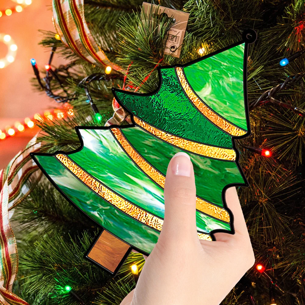 

Christmas Tree Hanging Sign Acrylic Xmas Door Decor Wall Art Ornament Indoor Outdoor Use Christmas Door Sign Wall Hanging Decor