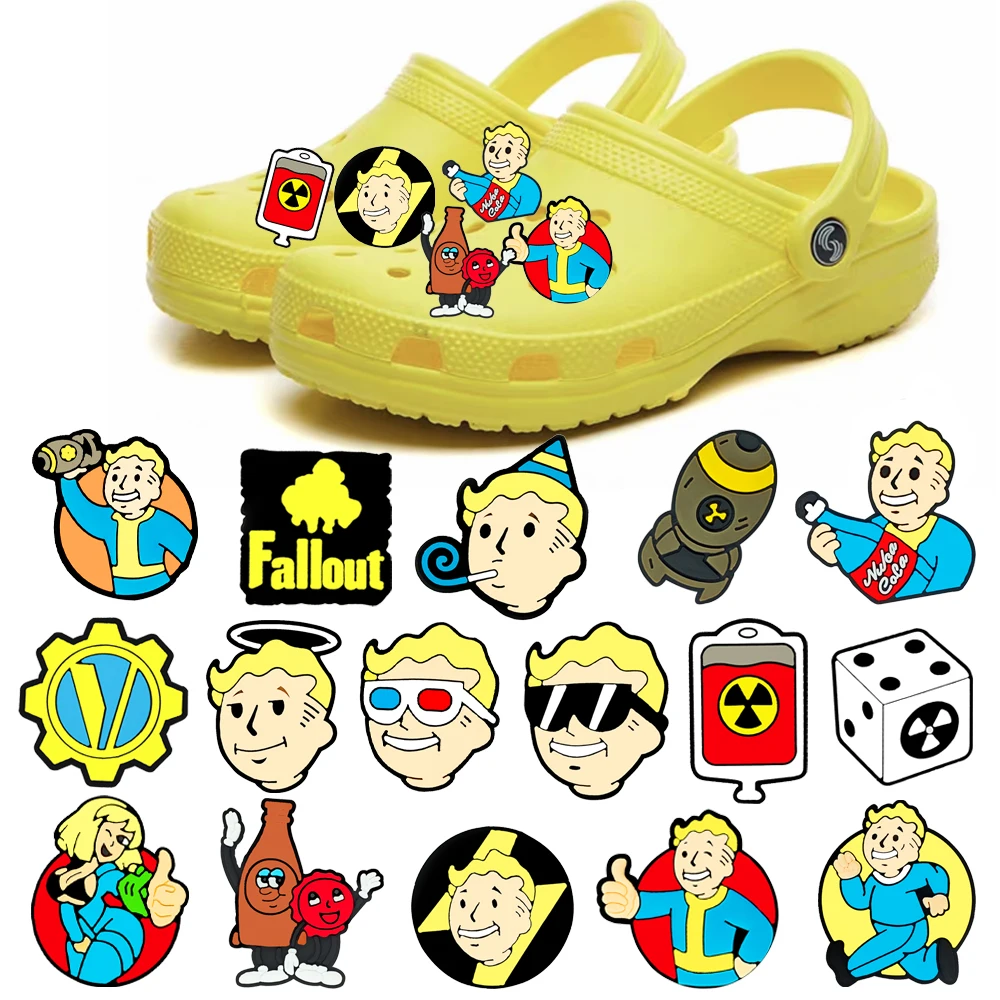 16-100Pcs Radiation Series Cartoon Cute Shoe Charms For Clog Sandals Shoes Decorations Accessories Buckle For Friend Party Gifts