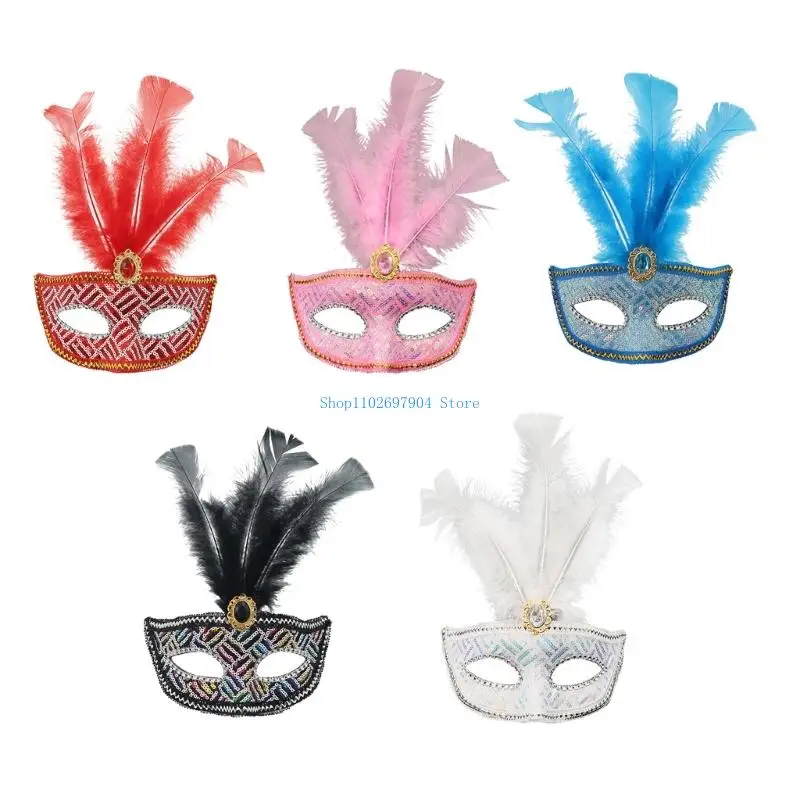 

N7YF Halloween Mask,Masquerades Venetians Mask Sequins Eyemask,Half Face Masquerades Mask for Carnivals Ball Dress Party