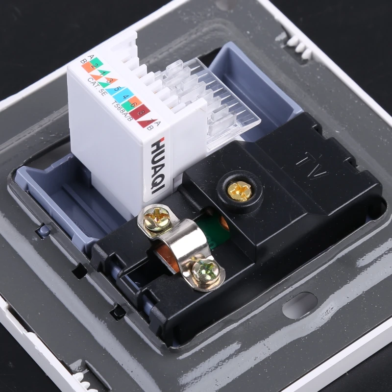 Adaptateur RJ45 + antenne TV coaxiale, sortie murale, panneau de façade