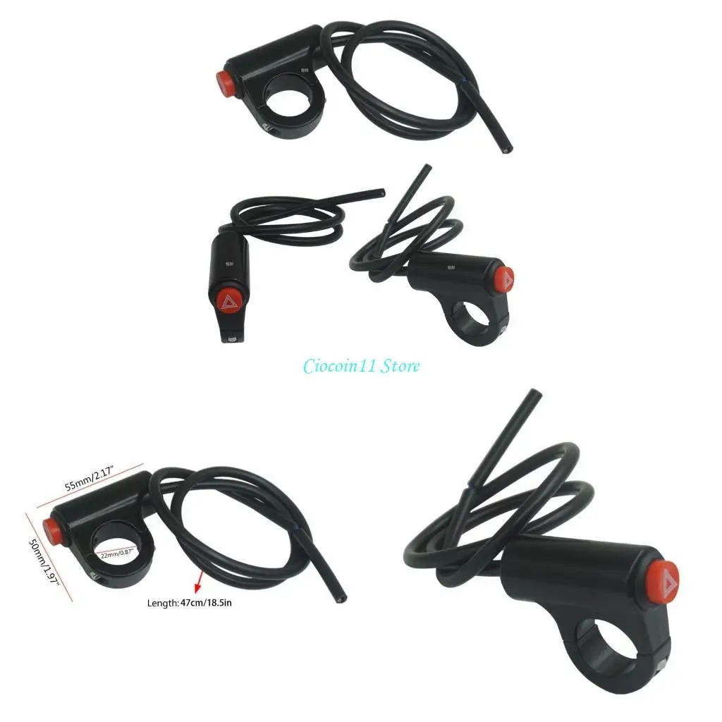 

Y1UB Motorcycle ATV 22mm Handlebar Mount Switches Motorbike Headlight Hazard Brake Fog Lights ON-Off Switch Toggle Switch