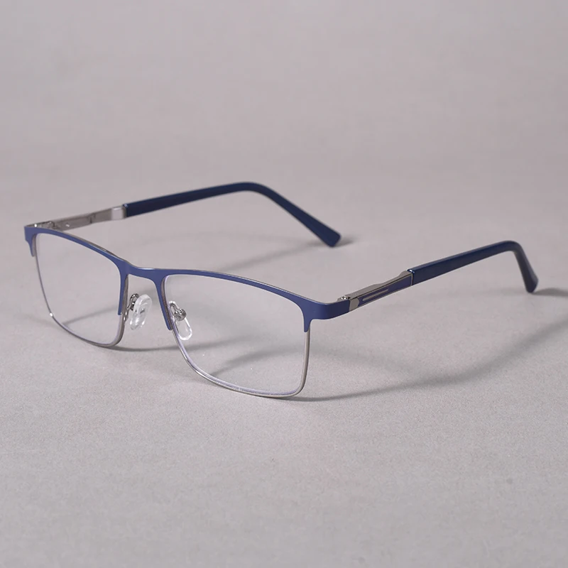Männer Blau licht blockieren Lesebrille Doppel Farbe Metall Rahmen Computer Leser HD Objektiv Presbyopie Brillen + 125 + 175 + 225 + 275 + 4 – Detail 22