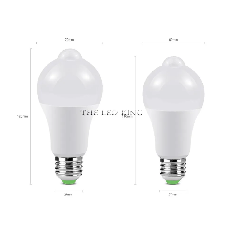 led pir Motion Sensor Lamp 220V 110V Dusk to Dawn Light Bulb E27 B22 IP42 with Sensor Smart light bulb 12W 18W Day Night light