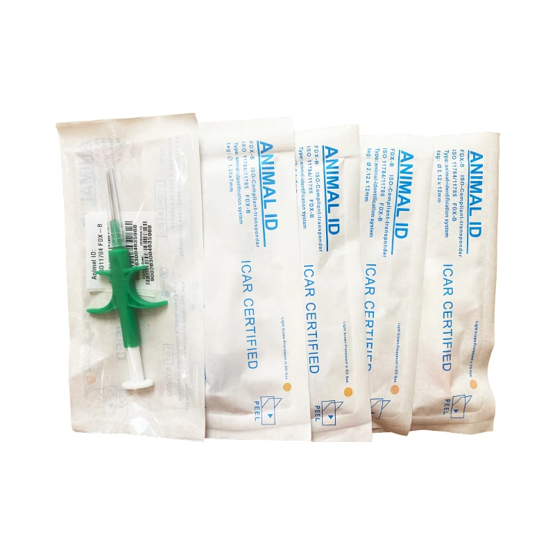 

Drop shipping 1.4x8mm RFID 134.2Khz FDX-B animal microchip implantable glass tags with syringe for cat club,dog breeder,Clinic