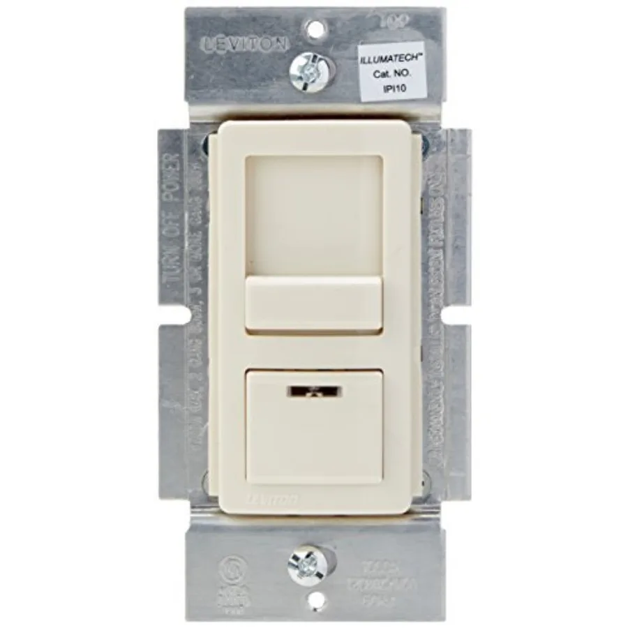 IllumaTech Dimmer Switch for Incandescent Bulbs, IPI10-1LZ, White