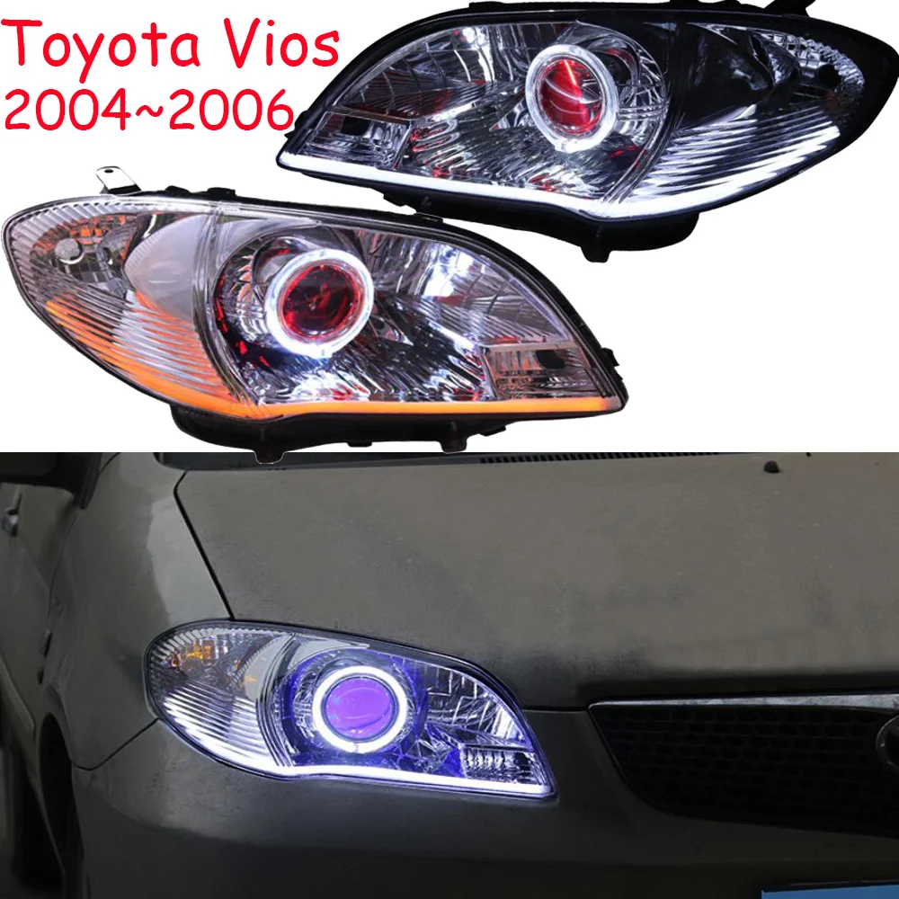 

2pcs Bumper lamp For VIOS Headlight 2004~2006year car accessories head lamp DRL Running lights Bi-Xenon Fog lights angel eyes