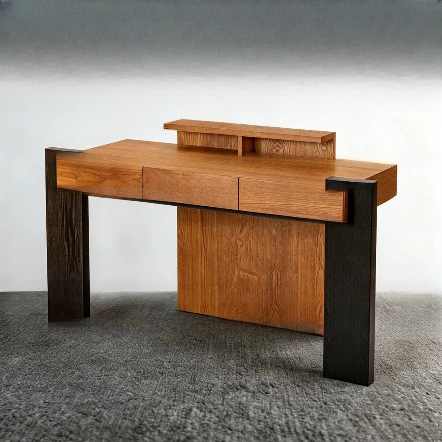 Vintage-style solid wood desk, home study desk, French vintage office desk, minimalist study desk