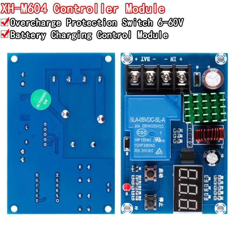 XH-M604 Battery Charger Control Module DC 6-60V Storage Lithium Battery Charging Control Protection Board Switch