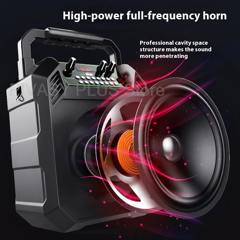 300W piek Bluetooth-luidspreker Draagbare draadloze handbediende klankkast met microfoon 6-8H afspeeltijd Audio FM-radio voor buitenkaraoke