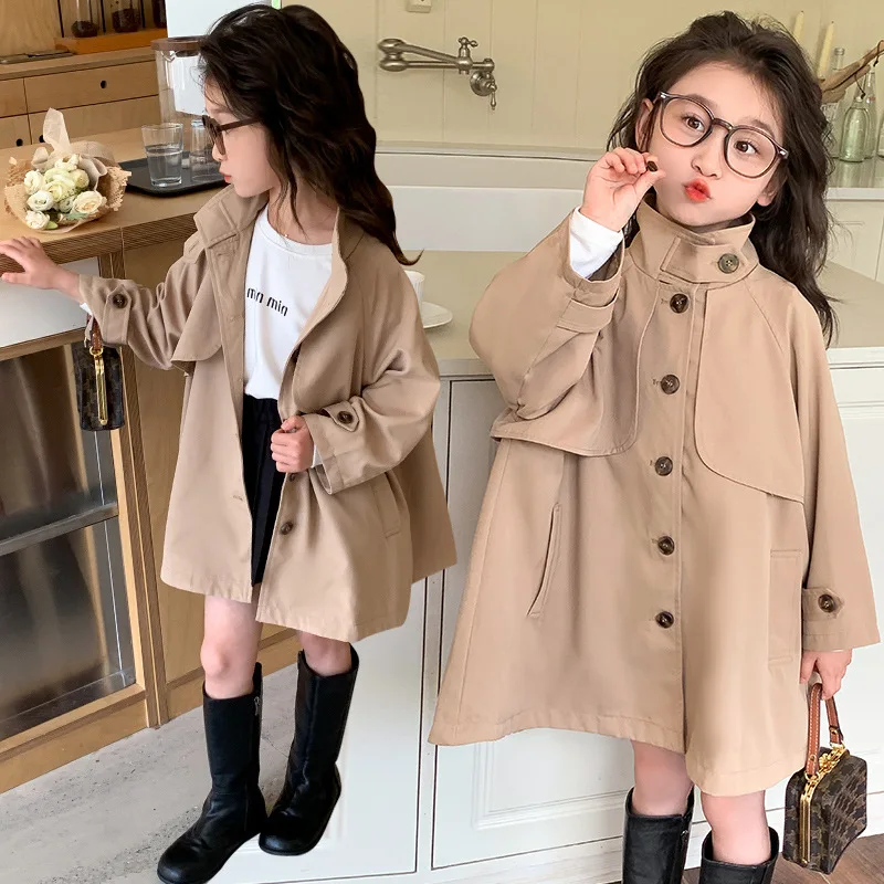 ملابس خارجية للفتيات للربيع والخريف موضة جديدة النسخة الكورية سترة واقية غير رسمية بمزاج يومي ملابس متعددة الاستخدامات #4