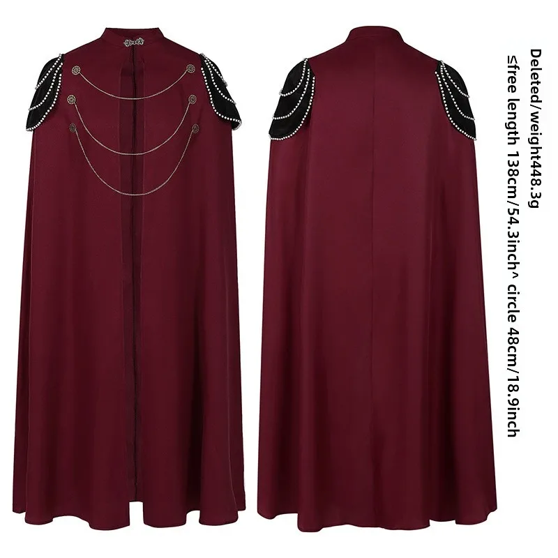 جديد الفرنسية الرجعية الملكي الذكور كيب مطرز والعتاد سلسلة بلون مقنعين الإناث كيب مهرجان اللعب ازياء