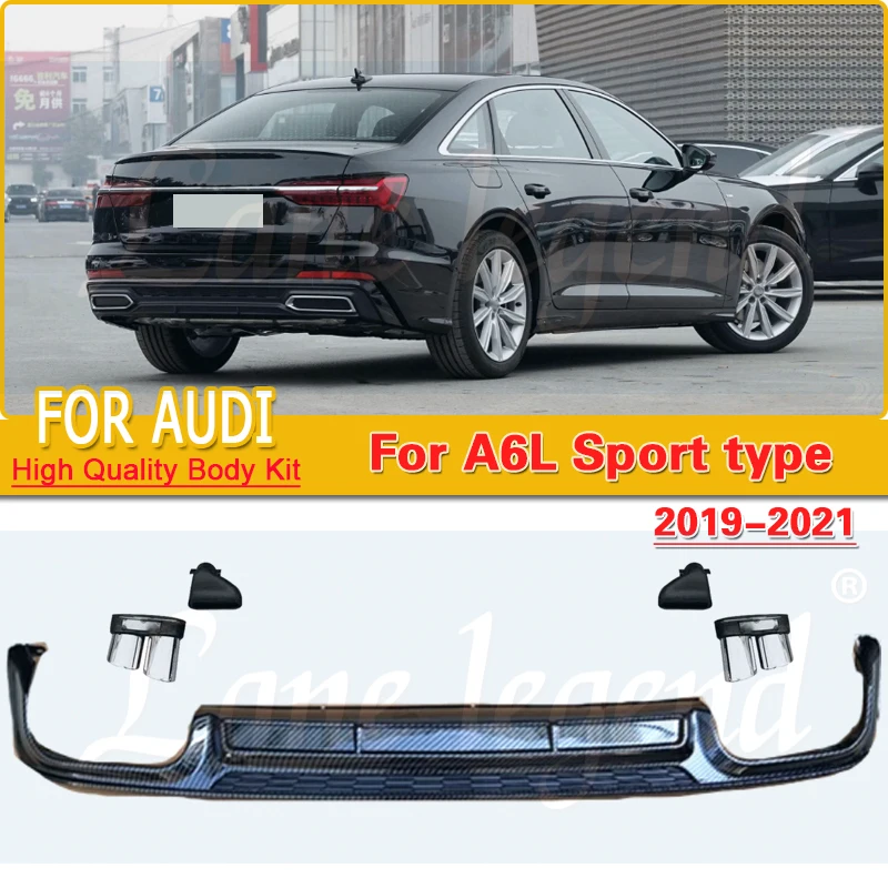 

For Audi A6 A6L 2019-2021 high quality carbon fiber car rear bumper diffuser rear splitters spoiler back lip Modify S6 A6