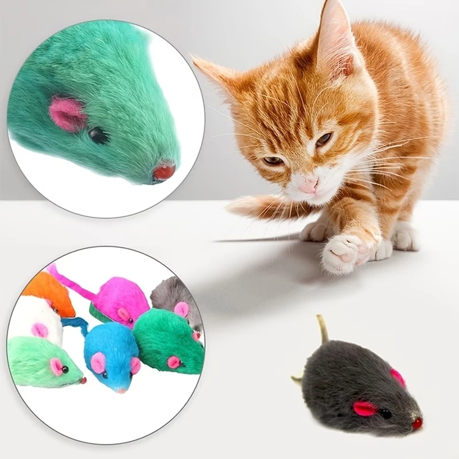 5/8/16 Stück (eine Packung) Kräuter-Spielzeuge für Haustiere, geeignet für alle Katzenrassen und Kätzchen – Plüsch-Mäuse-Imitationen mit realistischen Mustern, bunte Kräuter-Mäuse für interaktives Spielen, Kauen und Jagen – Zahnpflege-Geschenk für Katzen und Kätzchen (zufällige Farben) – Detail 3
