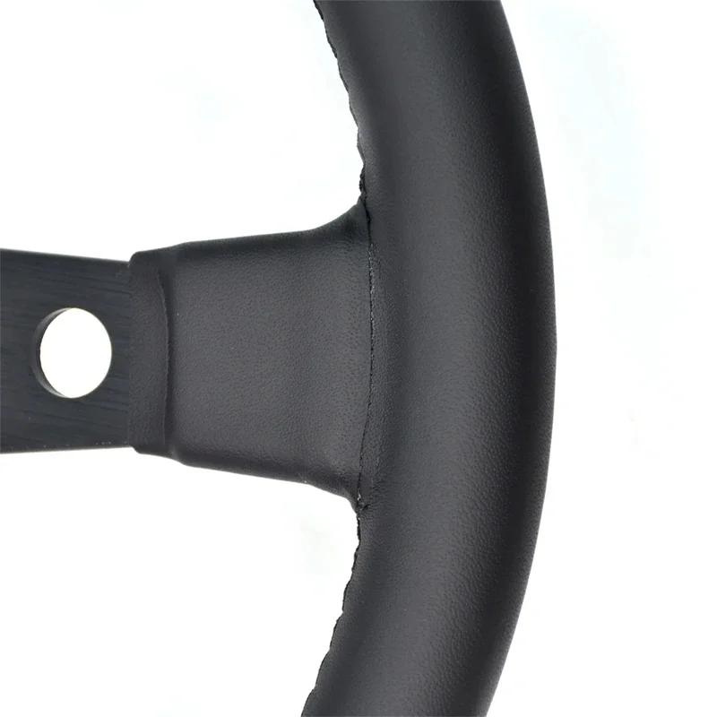 High Quality 350MM Quick Release Replacement Steering Wheel Black Spoke Suede Genuine Leather Modified Steering Wheel With 6 Hol