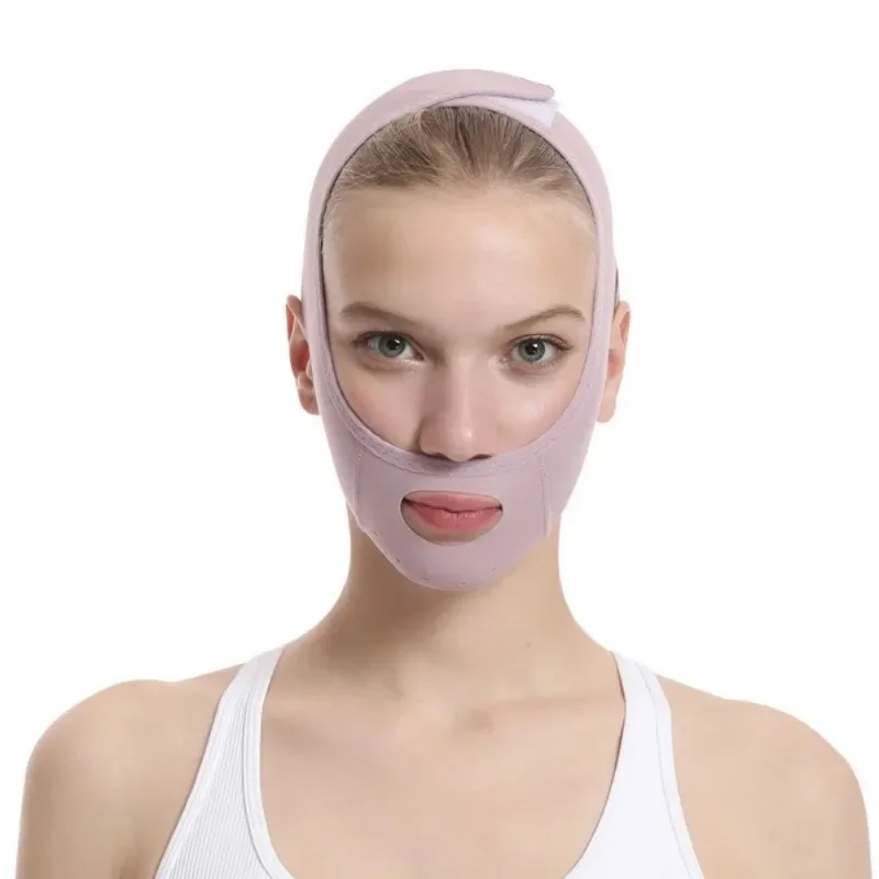 Breathable Face Slimming Band สําหรับผู้หญิง V-Line Face Shaper Chin Cheek Lift Up เข็มขัดต่อต้านริ้วรอยนวดหน้าสายคล้อง Skin Care