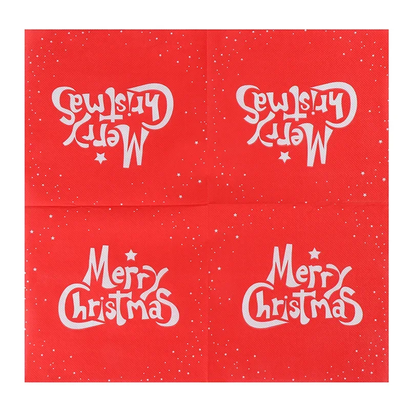 20 قطعة 33 سنتيمتر 2 طبقة عيد الميلاد الأحمر المطبوعة المناديل جو الحفلات ورق زينة اللوحة الإبداعية ورقة DIY Decoupage ورقة