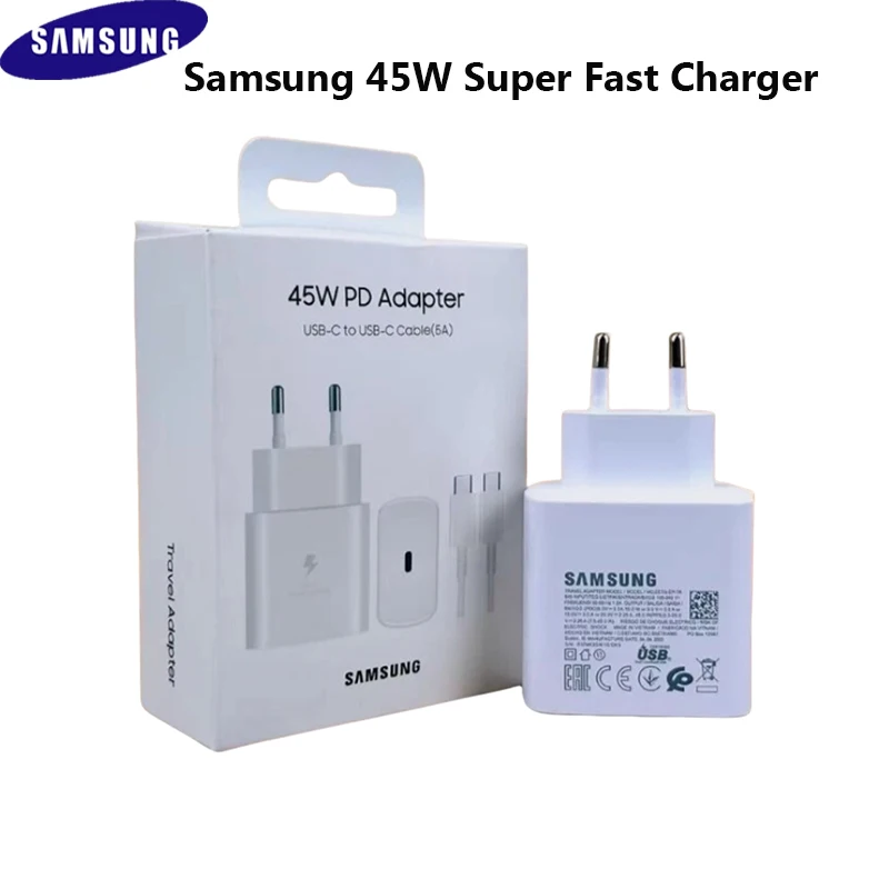 45W Original Samsung EU US UK Super Fast Charger 5A Usb C To Type C Cable For Galaxy Z Fold Flip 4 5