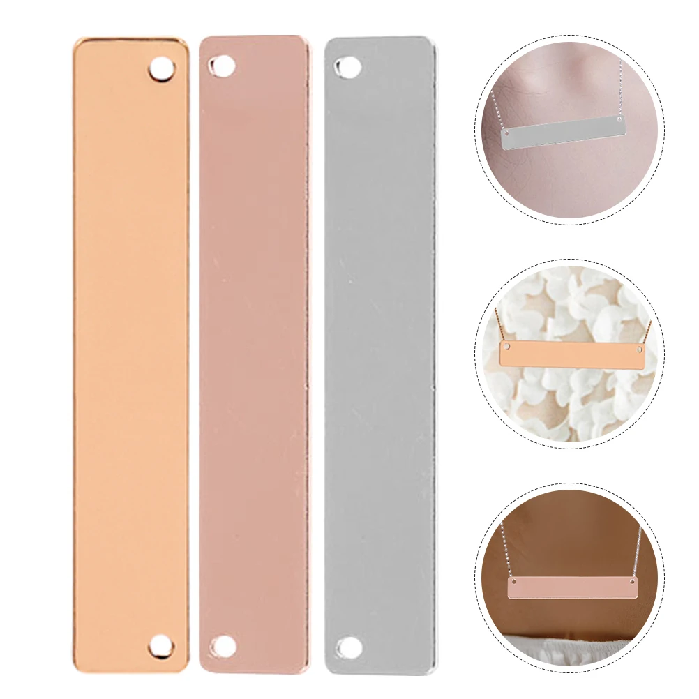 

18pcs Tag Copper Blank Tag Pendant Diy Keychain Hanging Tags Jewelry Stamping Blank Metal Engravable Charm Pendant Necklace