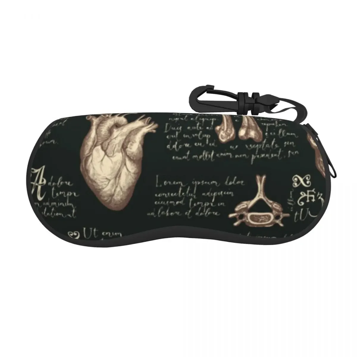 Glasses Case Soft  Bag Vintage Sketches On Medical Theme Portable Sunglasses Box  Eyeglasses 