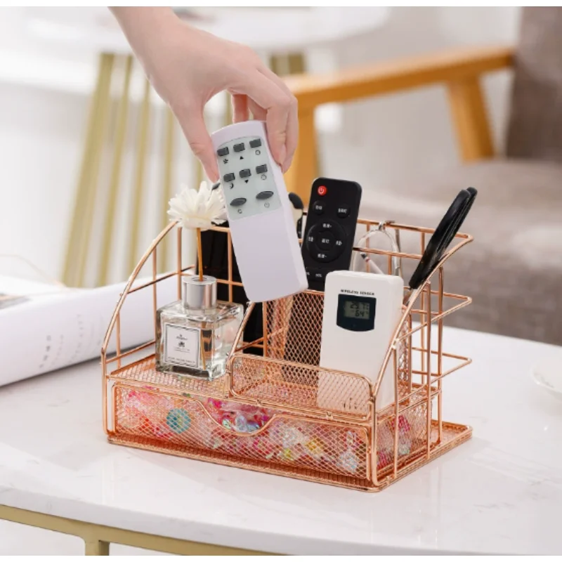

Элегантный настольный органайзер: многофункциональная железная полка для хранения документов, ручек, кистей для макияжа — компактный, компактный дизайн
