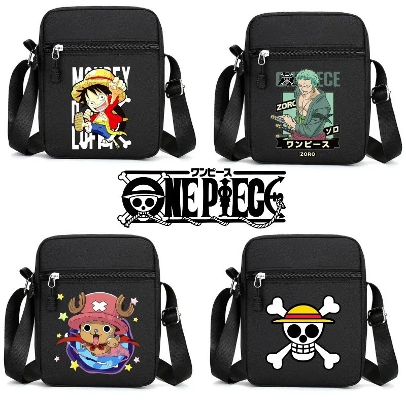 20 cm große quadratische Tasche mit Anime-One-Piece-Cartoon-Print für Jungen und Mädchen: Lässige, trendige und niedliche Mini-Umhängetasche