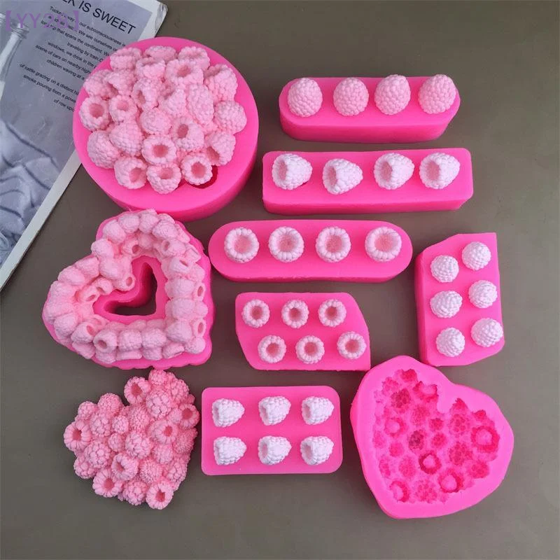 【xxx】1Pc Small Raspberry Mousse Candy Mold 3D Raspberry Pudding Baking Mold Dessert Chocolate Mold Fruit Cake Decorations Tools