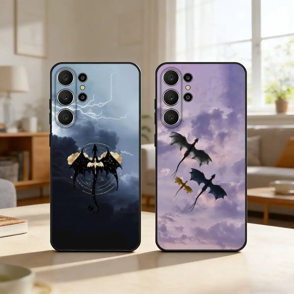 

D-Dragon F-Fourth W-Wing Phone Case For Samsung S26,S25,24,23,22,30,21,10,9,Ultra,Plus,Lite,Black Soft Case