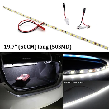BMTxms 슈퍼 브라이트 LED 수하물 트렁크 라이트 스트립, 화물 구역 인테리어 조명, DIY 캠핑 라이트 바, 40 cm, 50 cm, 100cm, T10 W5W