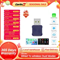 Adaptador inalámbrico CarPlay CarlinKit MINI Ultra para Android Auto Box con conexión USB, cableada a inalámbrica, Plug and Play, 5,8 GHz, conexión perfecta