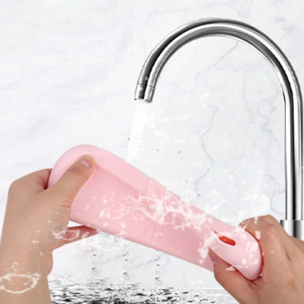 

Portable Travel Makeup Brush Holder Silicone Organizer Durable Flexible No Breakage Easy to Use Bag for Women