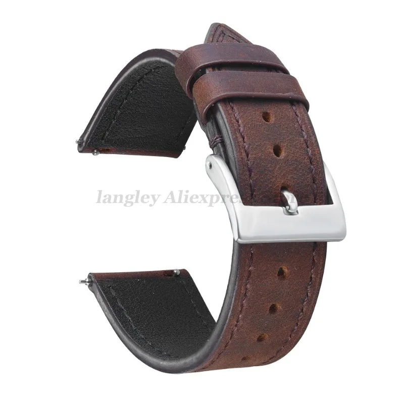 Leather Watch Strap Quick Release 18mm 20mm 22mm 24mm Smart Watch Soft Bracelets