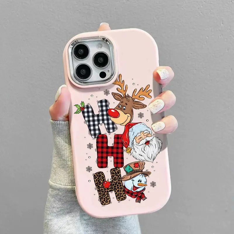 Christmas Reindeer Phone Case for IPhone 16 Pro 11 13 14 12 15 ProMax 16Plus XSMax 14Plus XR X Soft Silicone Shockproof Cover