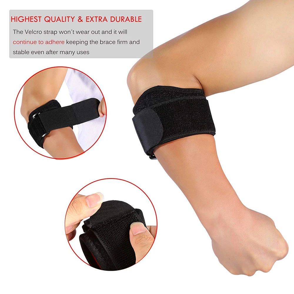 1 PCS Elbow Brace Support Strap - Forearm Compression Sleeves, Fit Wrap Band for Weightlifting, Tennis & Sports Injury Recovery