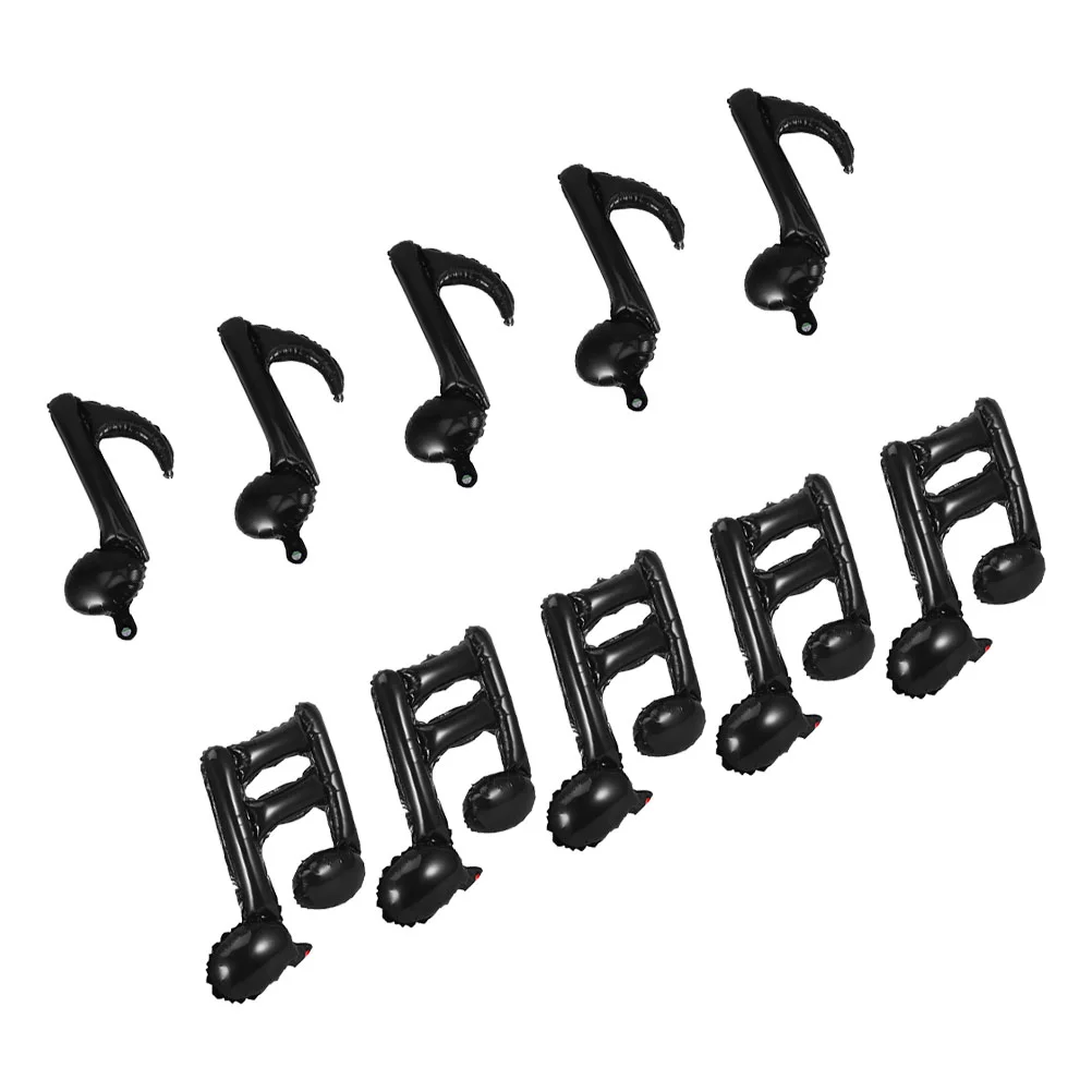 

10 Pcs Balloons Musical Note Ribbon Notes Colorful 4400X4000X010CM Black Guitar Party Decorations Baby