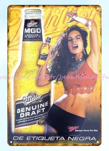 reproduction outdoor metal wall art Spanish Miller Beer metal tin sign