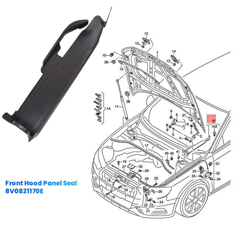 

Car Front Hood Side Panel Seal For A3 S3 RS3 2013-2020 Hood Protective Cover-X67A