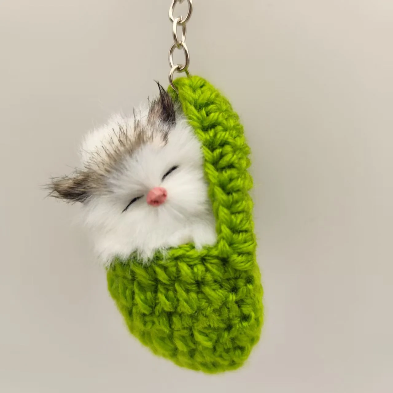 A Cute Kitten Slippers doll - Soft Plush Keychain Decoration Suitable for Clothing and Knitted Sweaters Design