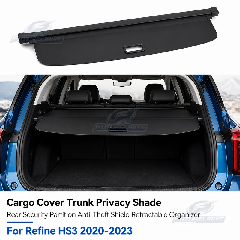 Cargo Cover Trunk Privacy Shade Rear Security Partition Anti-Theft Shield Retractable Organizer for For Refine HS3 2020-2023