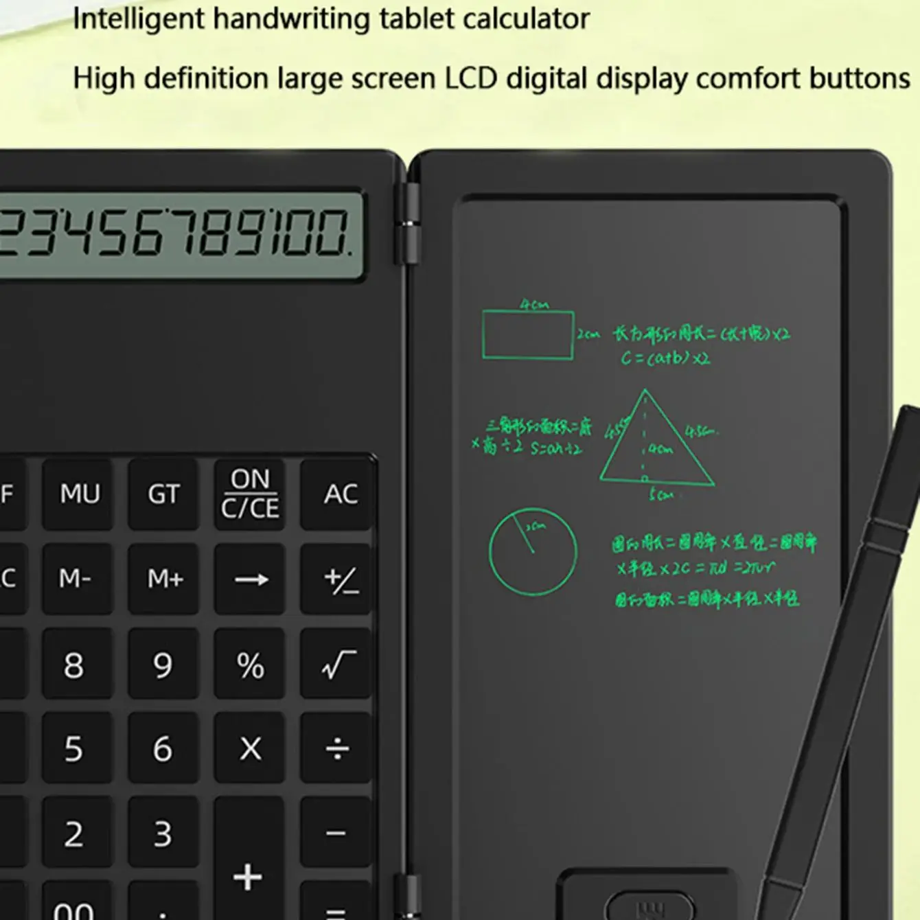 Calculadora científica, calculadora científica plegable LCD de 10 bits, calculadora portátil con tableta borrable,