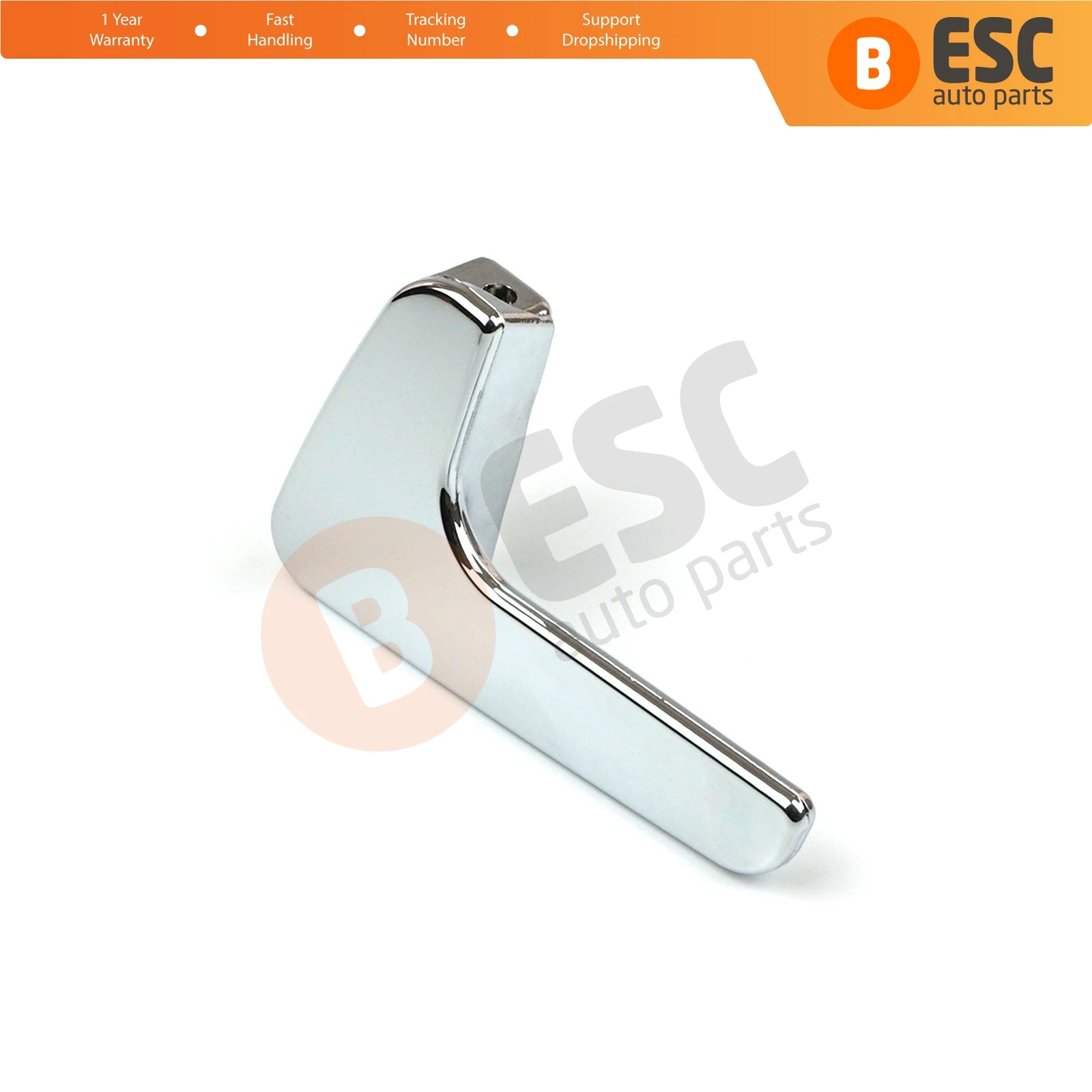 ESC Auto Parts EDP42 Aluminum Plated Plastic Stainless Interior Door Handle for all Seat Ibiza and Cordoba 1998-2003; Left Door