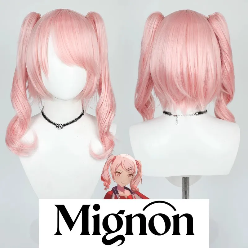 

Красочная сцена проекта SEKAI! Парик для косплея Akayama Mizuki, Twin Tails