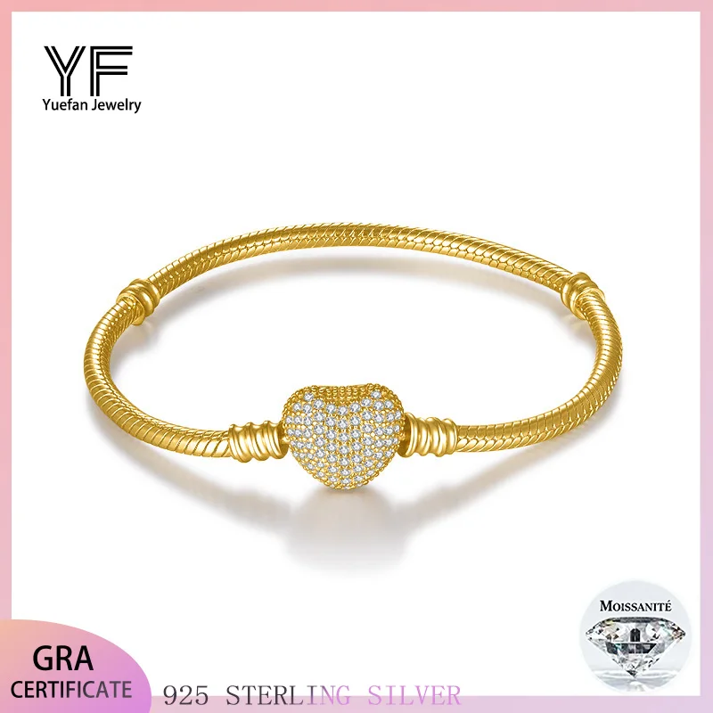 

925 Silver Moissanite Love Bracelet 6.5~8inch Full Diamonds HipHop Style Jewelry Personalized customization Valentine's Day Gift