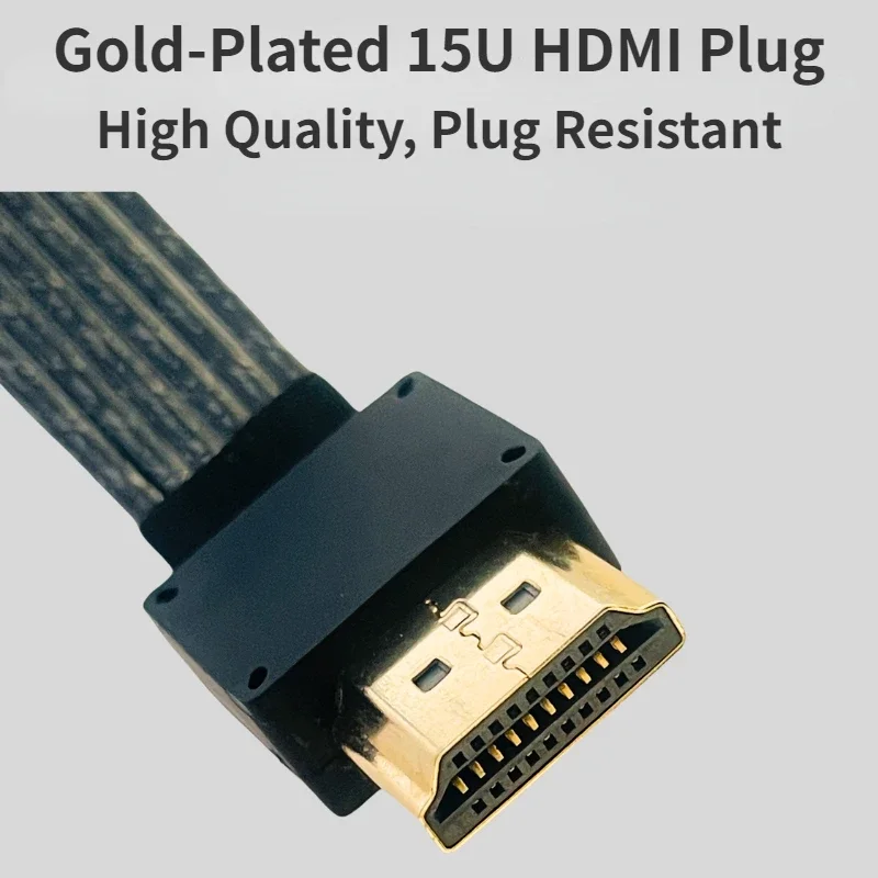 Brand New HDMI 2.1 Male to Male Built-in Flat Thin Video Extension Cable HD2.1 Supports 2K/240hz 4K/144Hz 8K/60Hz 48Gbps 0.1m-3m