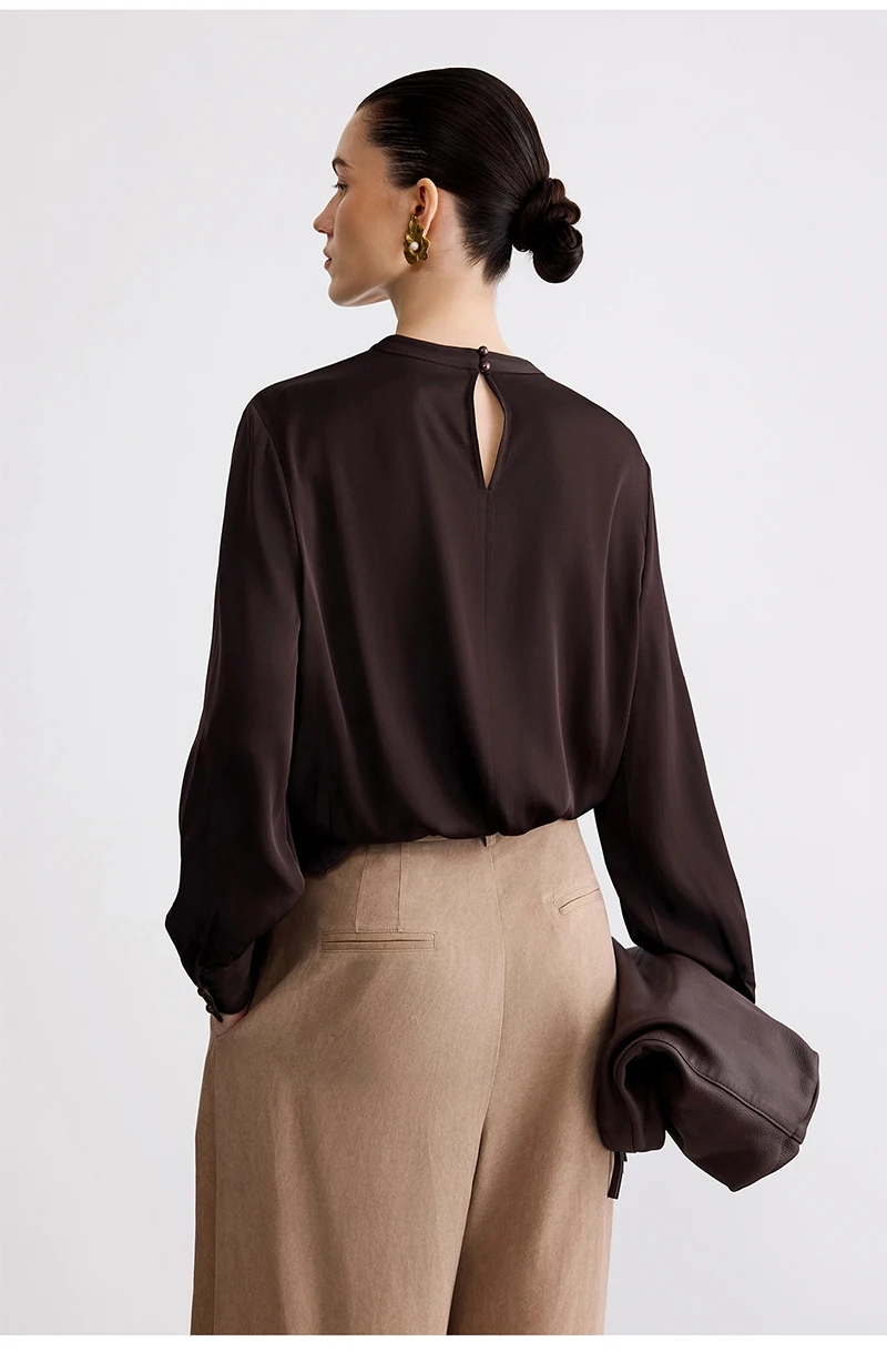 High-end Natural Silk Women's Shirt Original Design New Style Elegant and Stylish Casual Top Soft and Delicate, Comfortable