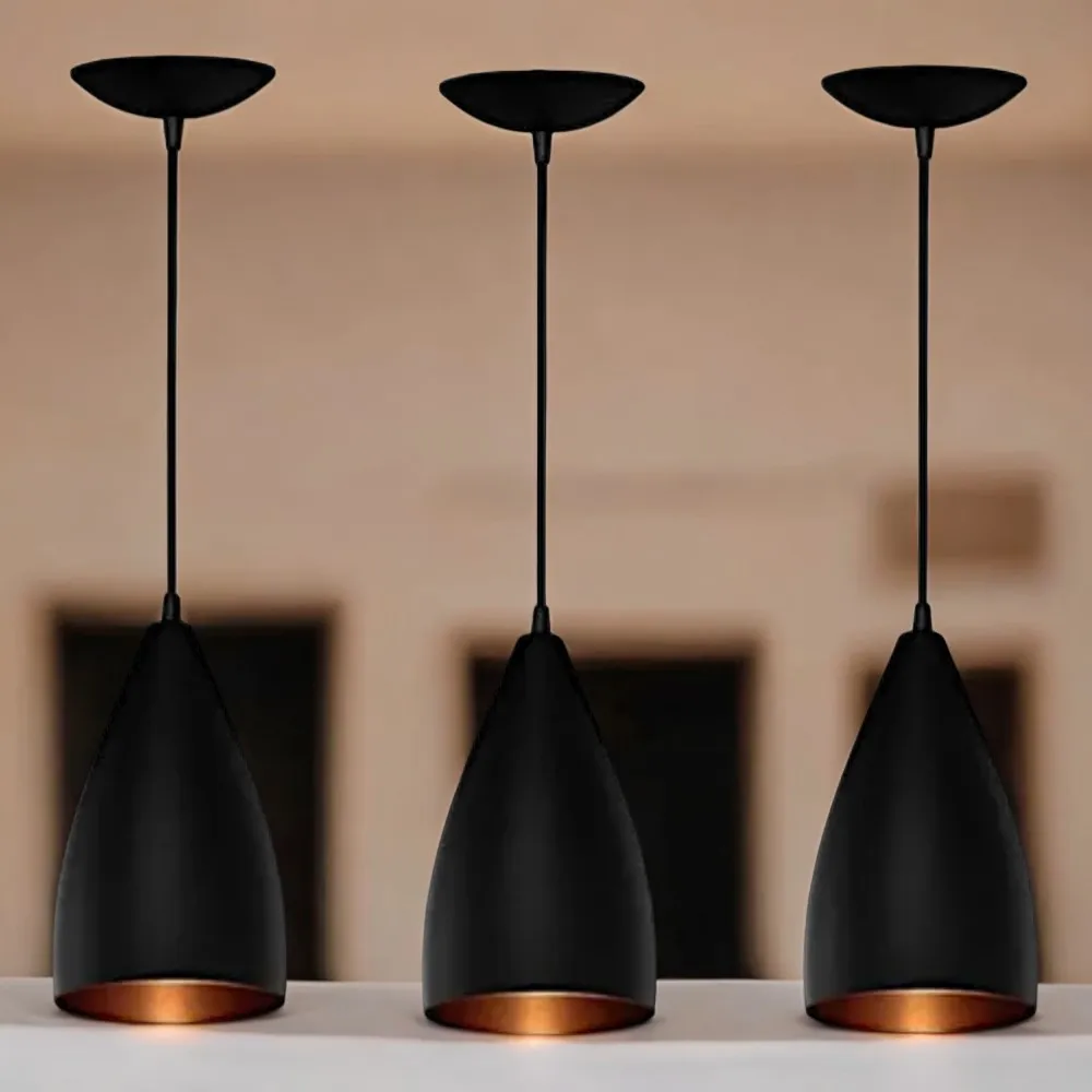 Kit Luminaires 3  Ceiling Pendants Vegas Decoration Modern Color Black/copper Voltage 110v/220v Ceiling Luminaires