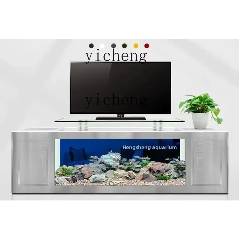 

GZ-11 TV cabinet fish tank living room household floor-to-ceiling large ecological glass water-free goldfish turtle tank